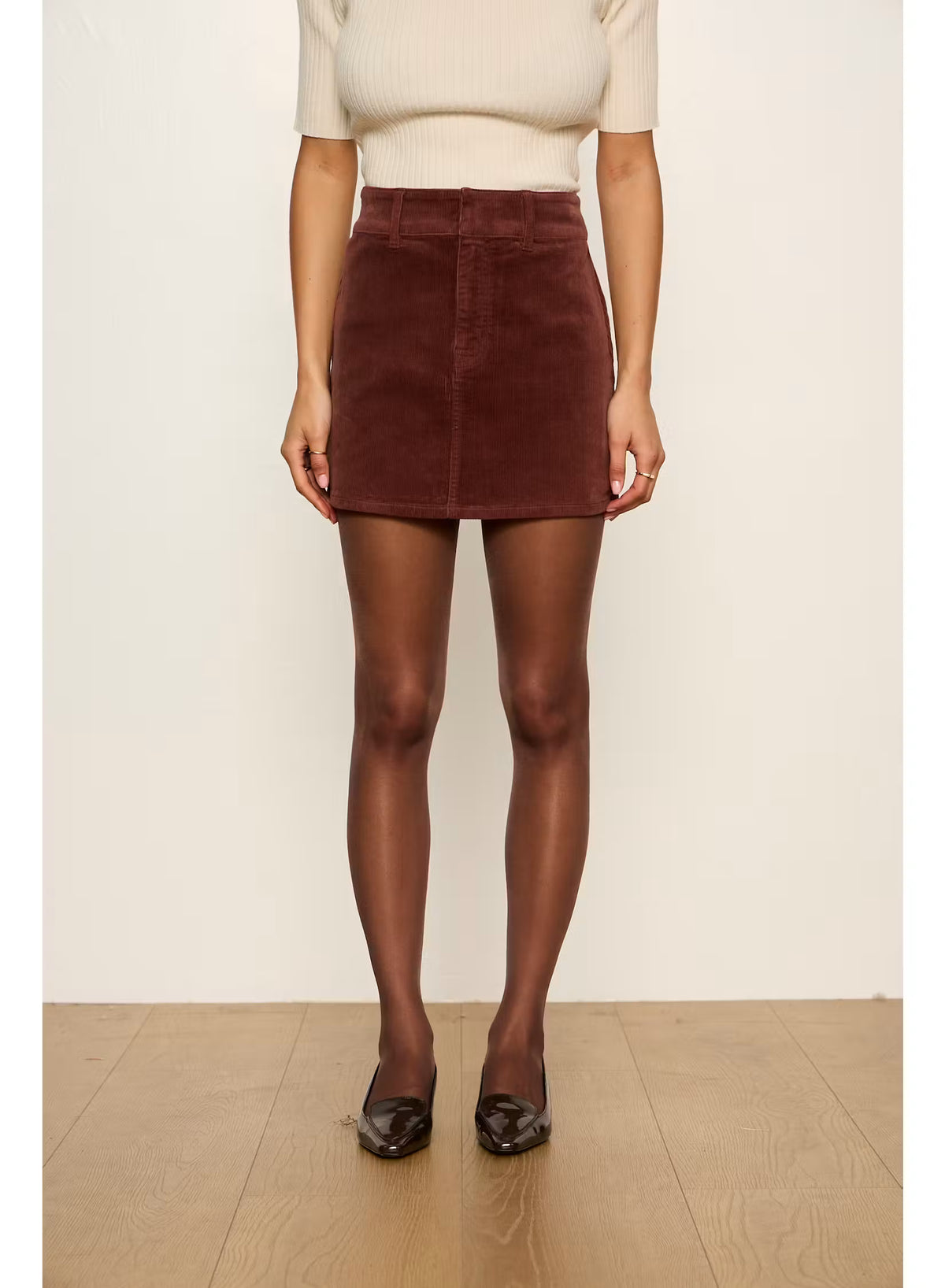 Downtown Corduroy Skirt - Burnt Cocoa