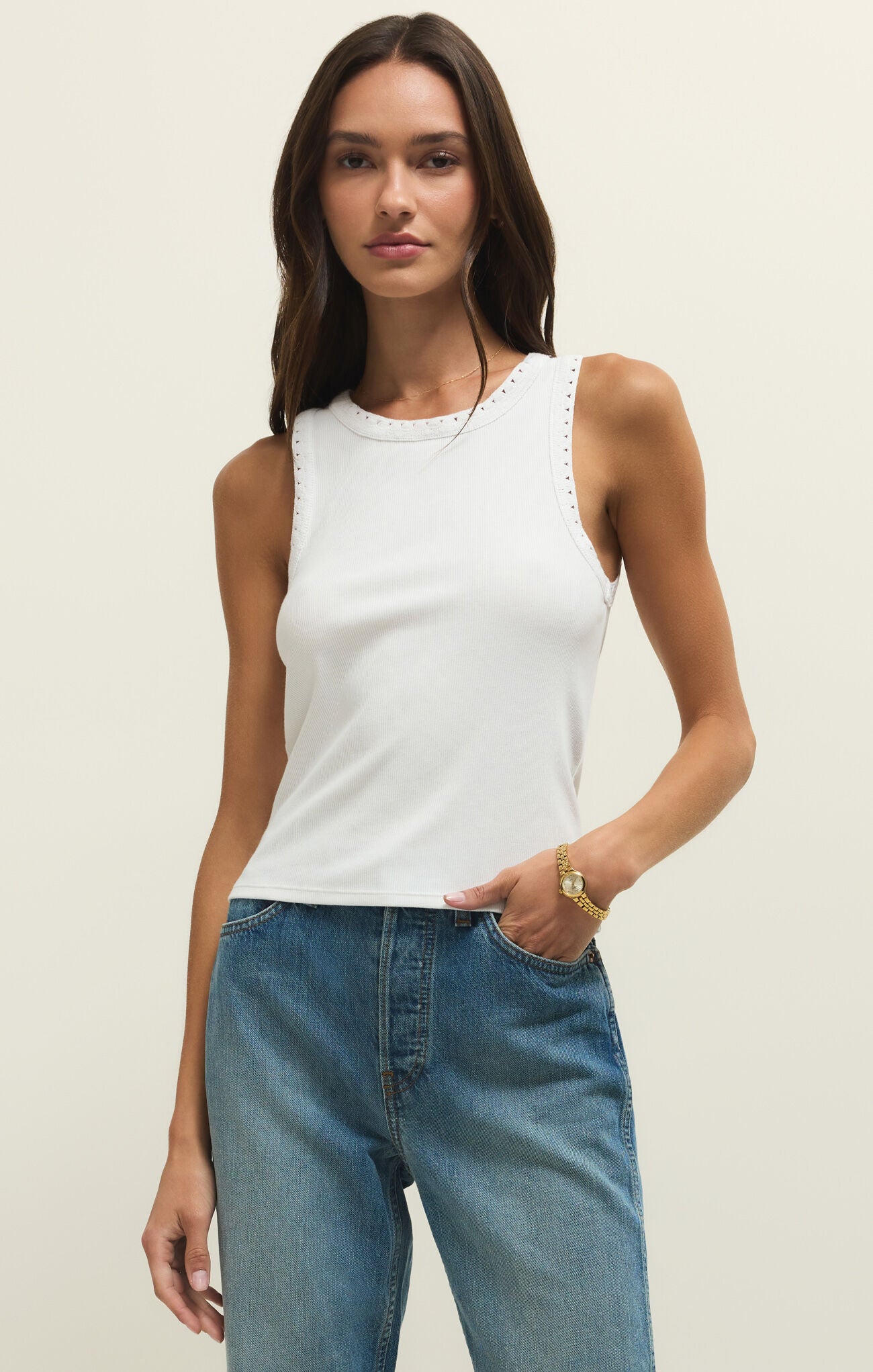 CLARKE RIB TANK - WHITE