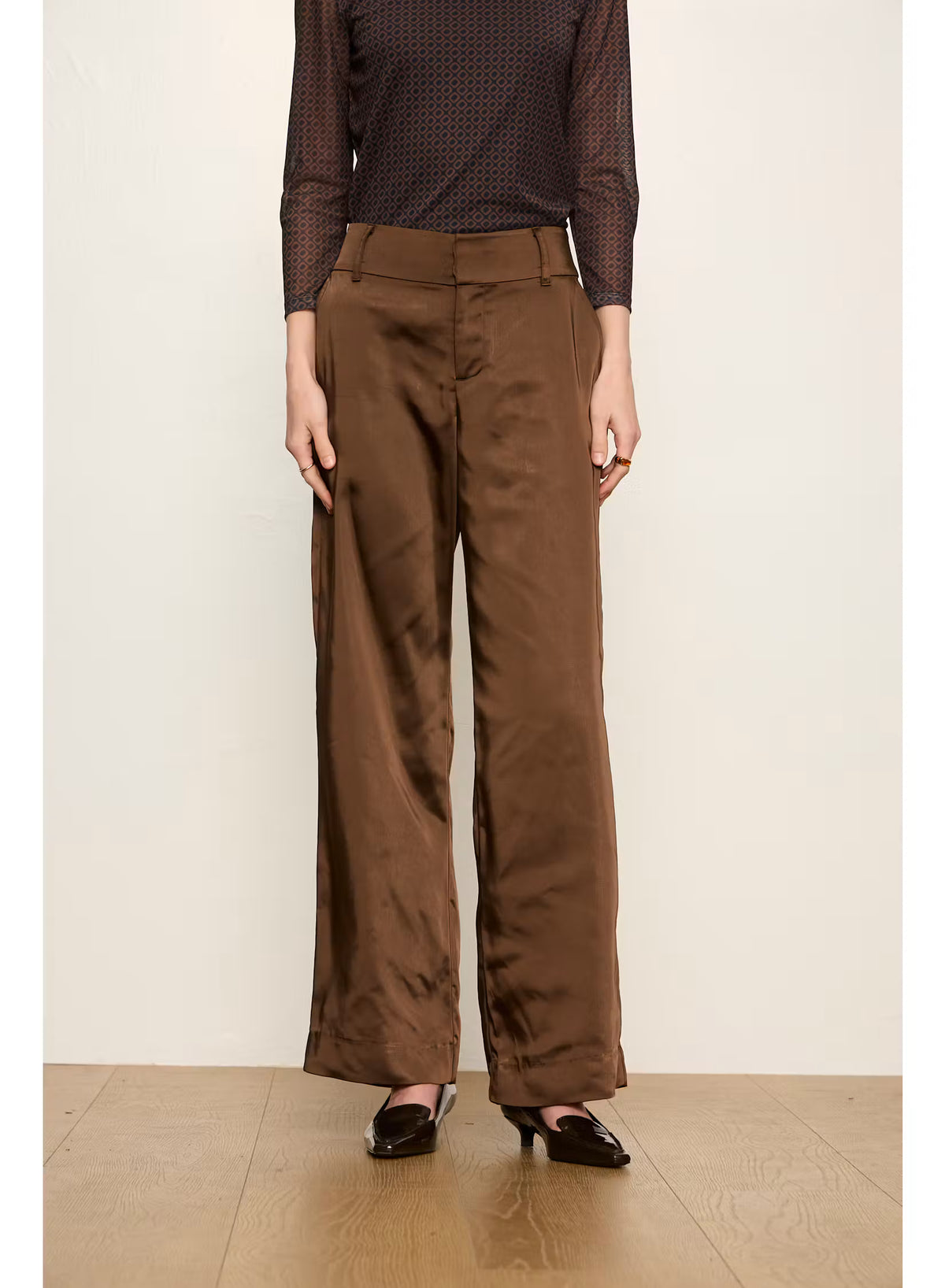 Sanctuary: Spotlight Satin Trouser - Espresso Martini